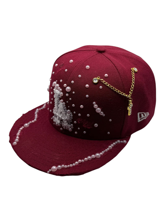 Red LA "Pink Pearl" Fitted Cap