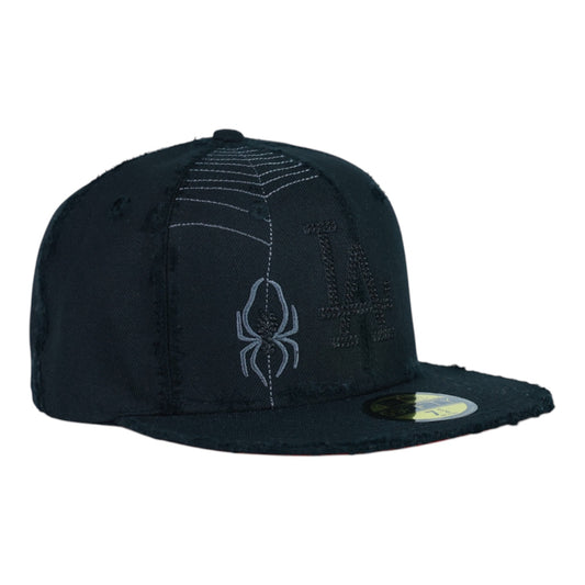 Black Spider Fitted "Distressed" Cap