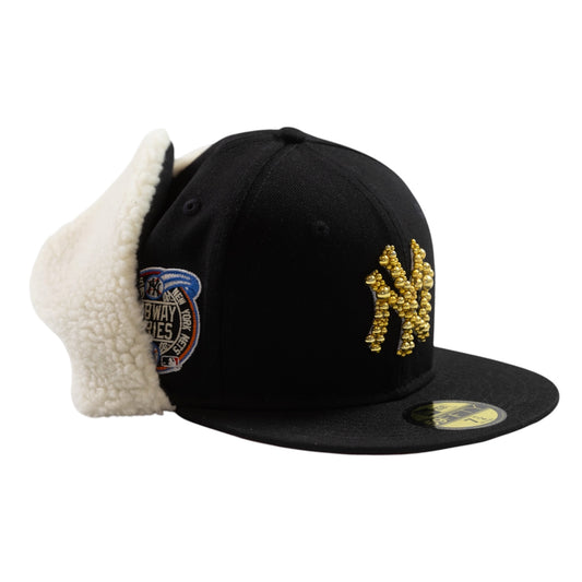 Black NY "Golden Pearls" Fitted Cap