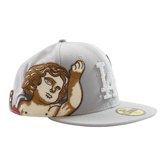 Grey LA "Pearl Logo" Fitted Cap
