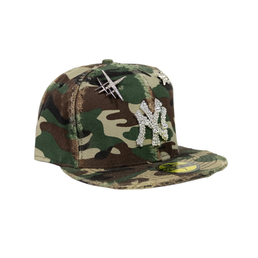 NY CAMO "BULLET PEARLS" FITTED CAP