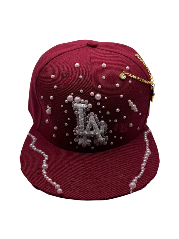 Red LA "Pink Pearl" Fitted Cap