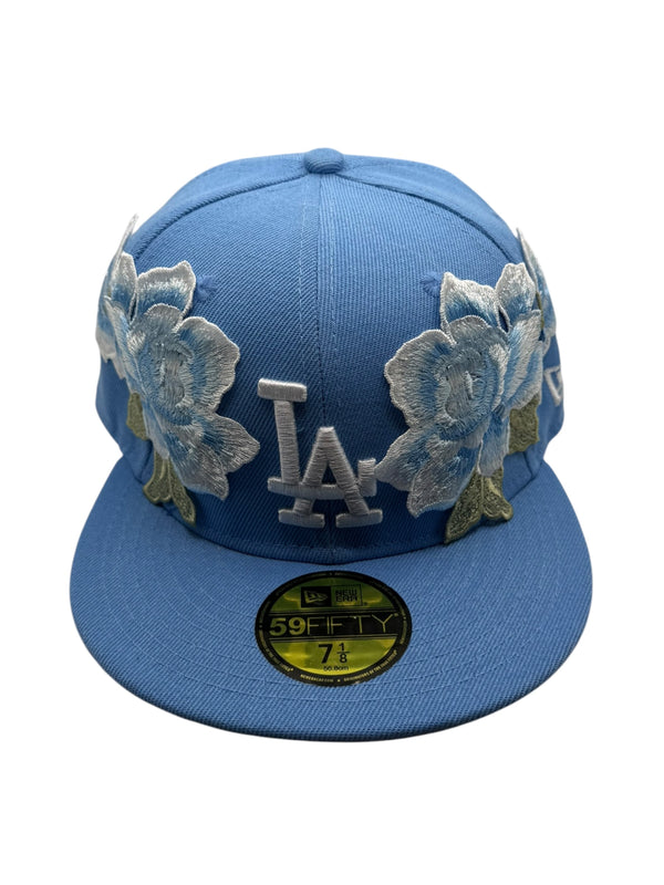 Light Blue "Flower" Fitted Cap