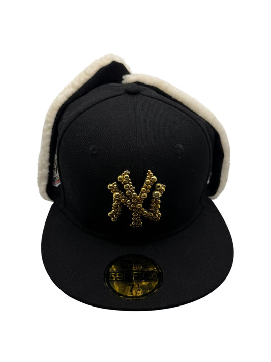 Black NY "Golden Pearls" Fitted Cap