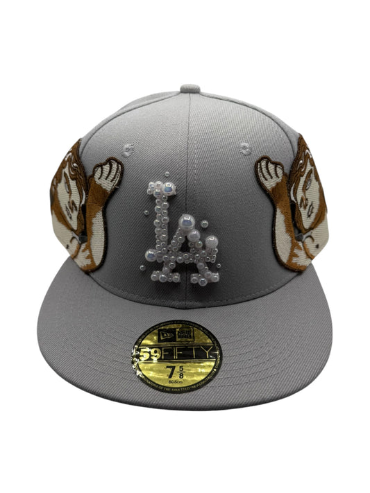 Grey LA "Pearl Logo" Fitted Cap