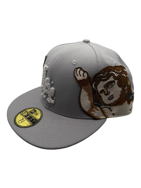 Grey LA "Pearl Logo" Fitted Cap