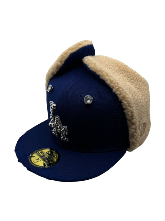 Blue Dogear LA "SIlver Pearl Logo" Fitted Cap