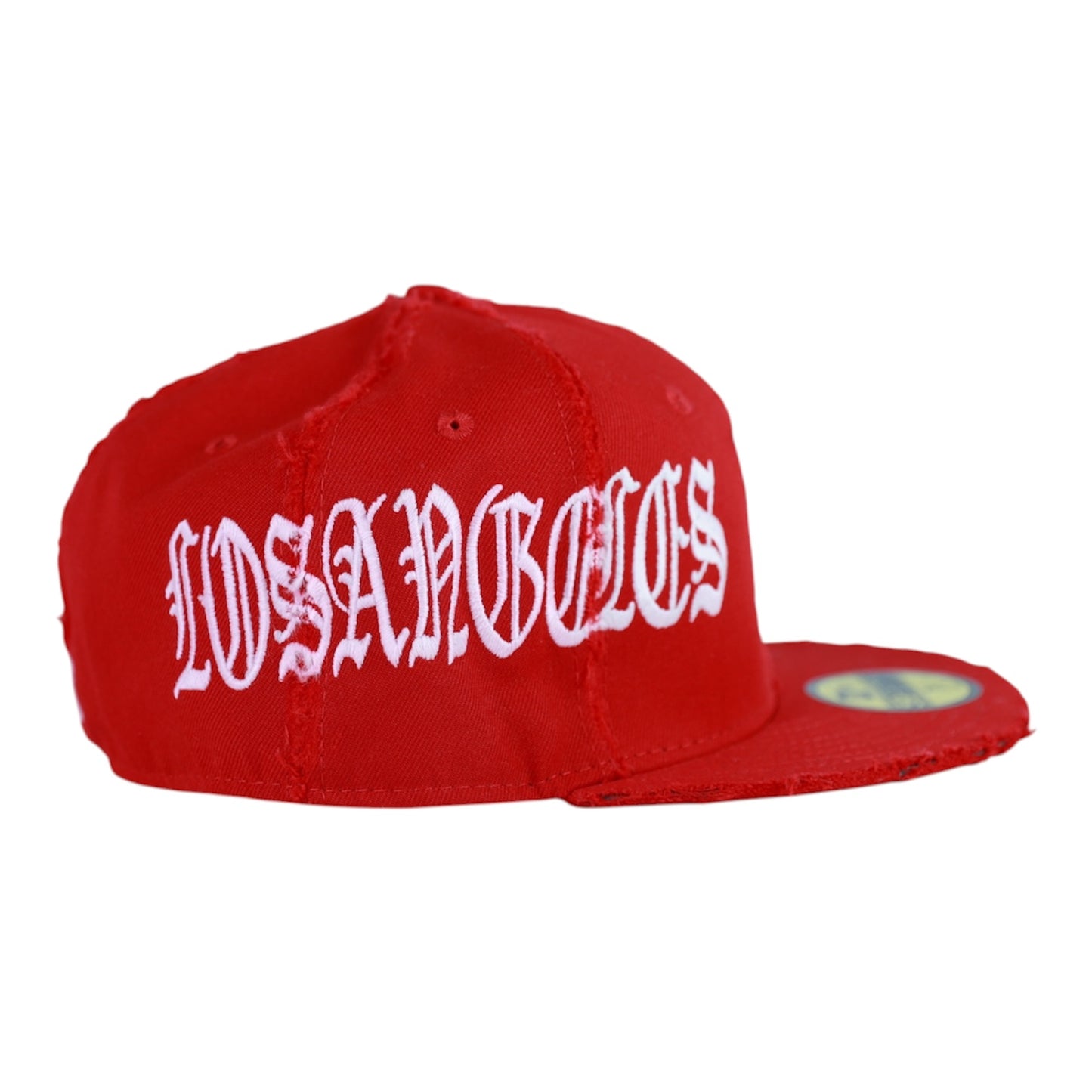 Red LA Fitted " White Pearl Logo" Cap