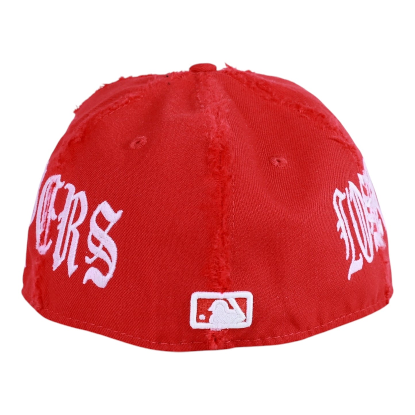 Red LA Fitted " White Pearl Logo" Cap