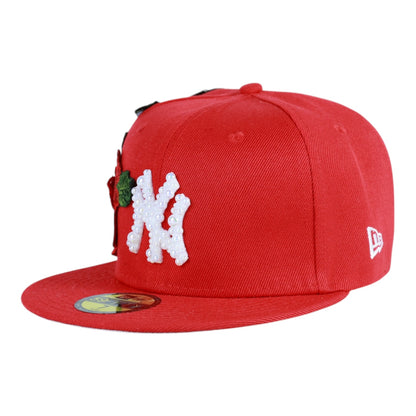Red Roses NY Fitted "White Pearl" Cap
