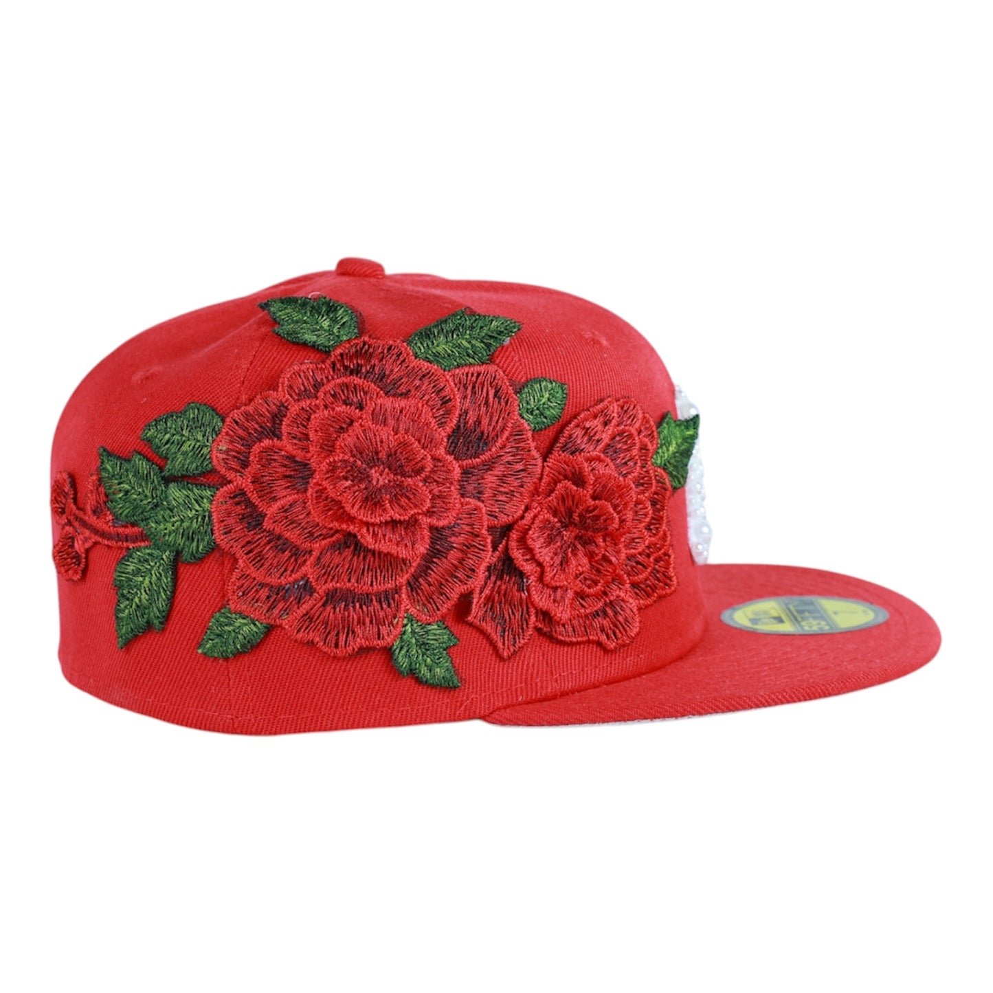 Red Roses NY Fitted "White Pearl" Cap