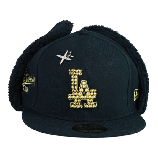 Black Dogear LA Fitted "Golden Pearl" Cap
