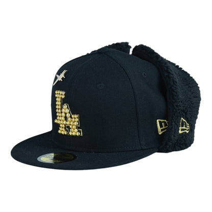 Black Dogear LA Fitted "Golden Pearl" Cap