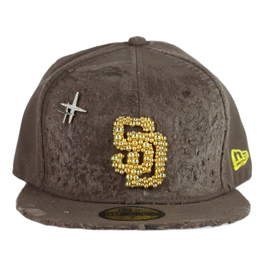 Brown SD Fitted "Golden Pearls Logo" Cap