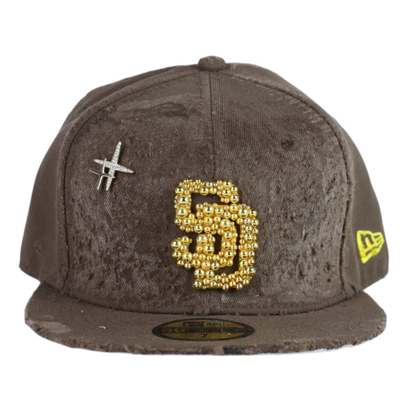Brown SD Fitted "Golden Pearls Logo" Cap