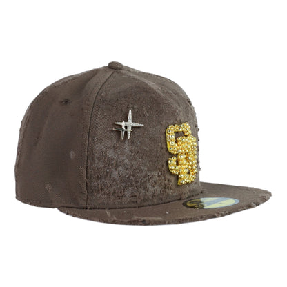 Brown SD Fitted "Golden Pearls Logo" Cap