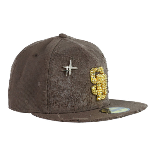Brown SD Fitted "Golden Pearls Logo" Cap