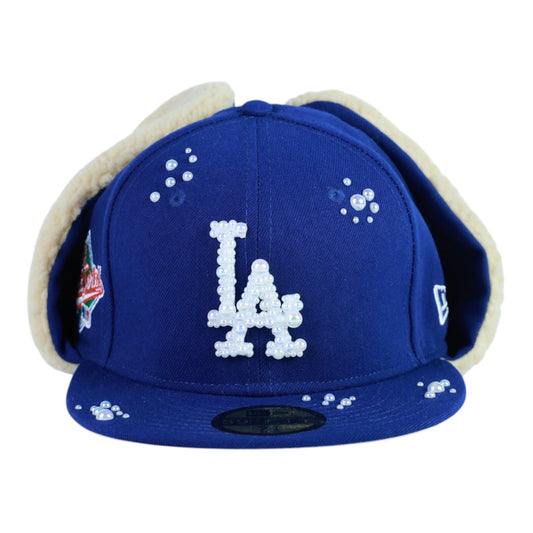 Blue Dogear Fitted "White Pearl" Cap