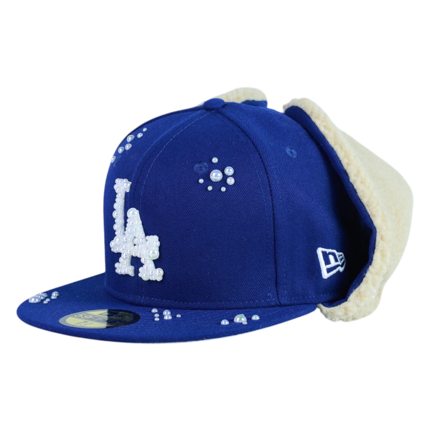 Blue Dogear Fitted "White Pearl" Cap