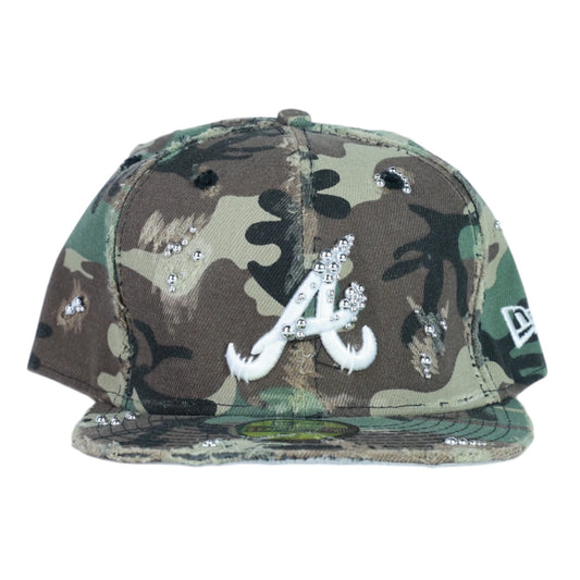 Distressed Camo Fitted "Bullet Pearl" Cap
