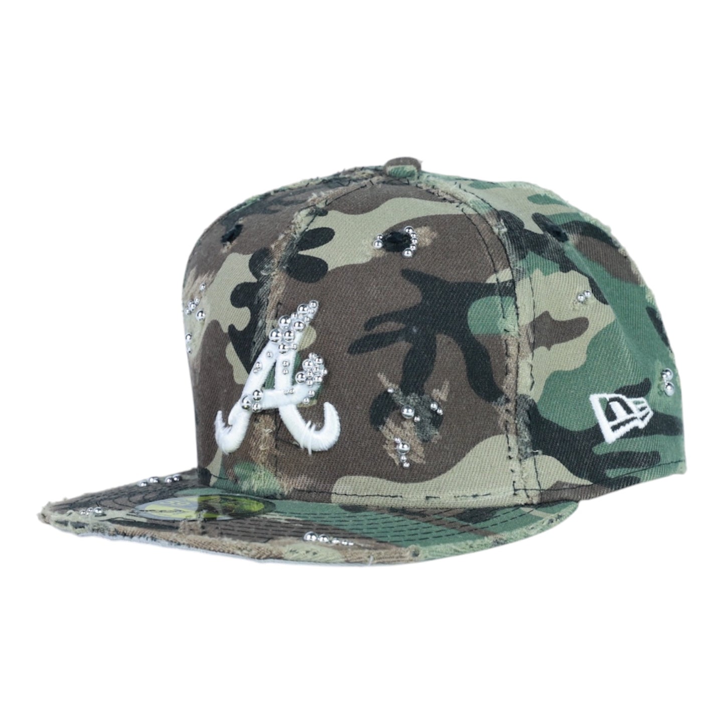 Distressed Camo Fitted "Bullet Pearl" Cap