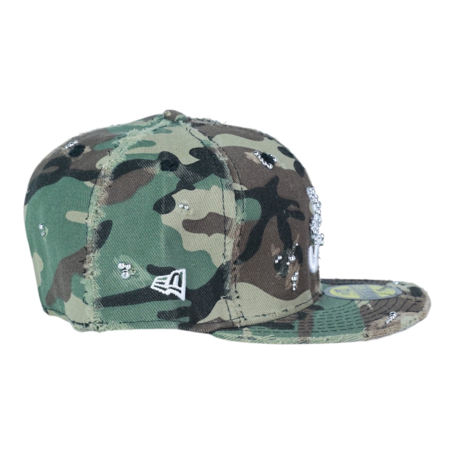 Distressed Camo Fitted "Bullet Pearl" Cap