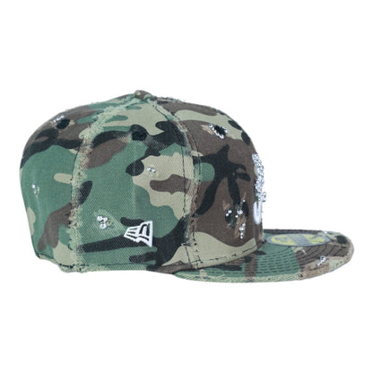 Distressed Camo Fitted "Bullet Pearl" Cap