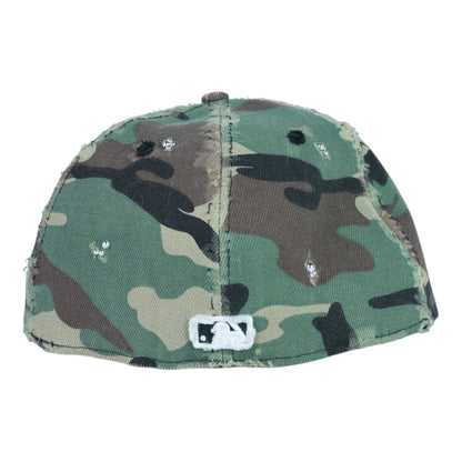 Distressed Camo Fitted "Bullet Pearl" Cap