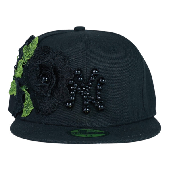 Black Rose Fitted "Black Pearl Logo" Cap