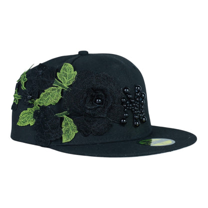 Black Rose Fitted "Black Pearl Logo" Cap