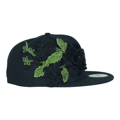 Black Rose Fitted "Black Pearl Logo" Cap