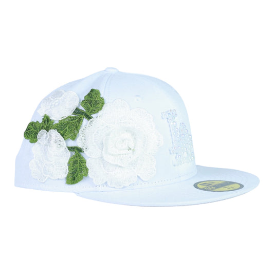 White Roses Fitted "White Pearl Logo" Cap