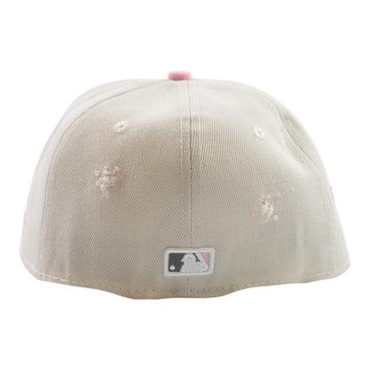 Beige Pink SOX "Distressed" Fitted Cap