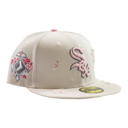 Beige Pink SOX "Distressed" Fitted Cap