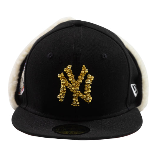 Black NY "Golden Pearls" Fitted Cap