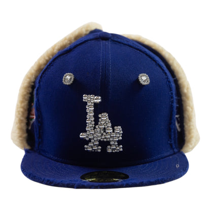 Blue Dogear LA "SIlver Pearl Logo" Fitted Cap