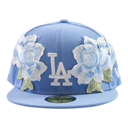 Light Blue "Flower" Fitted Cap