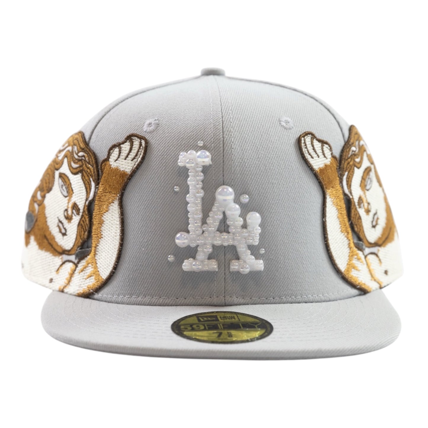 Grey LA "Pearl Logo" Fitted Cap