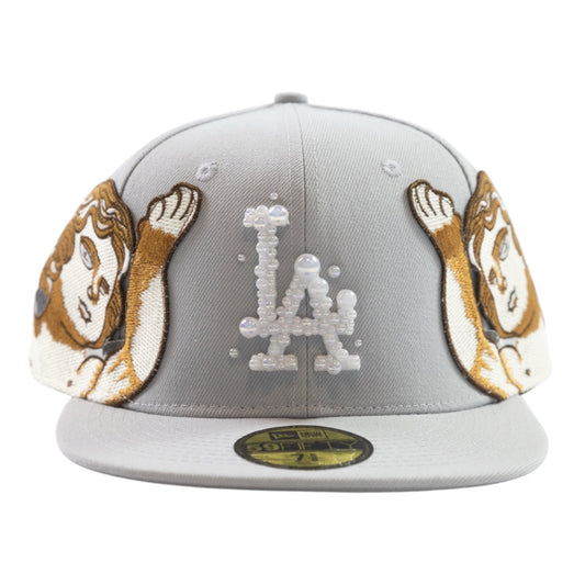 Grey LA "Pearl Logo" Fitted Cap