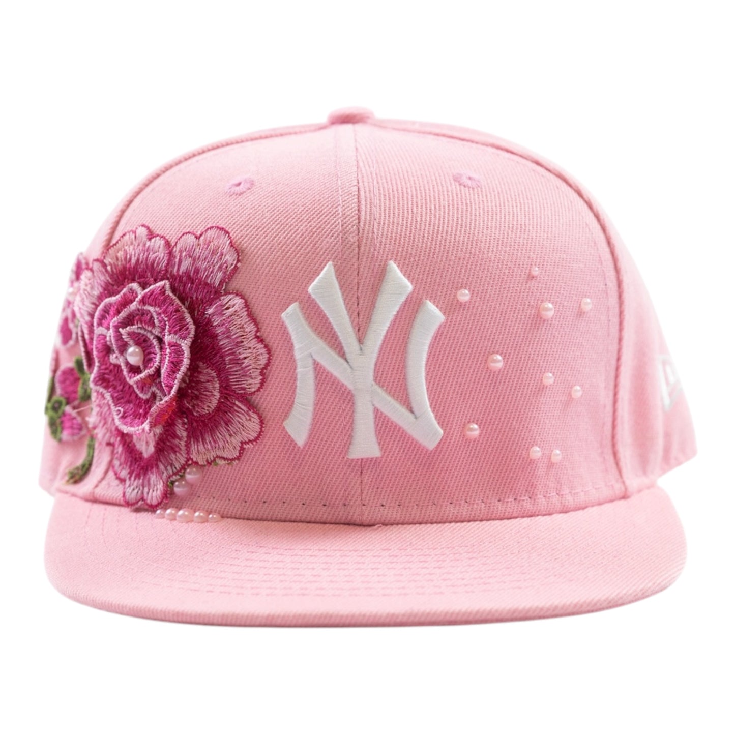 Pink NY "Rose and Pearls" Fitted Cap