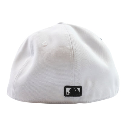 WHITE NY "BLACK CROSS" FITTED CAP