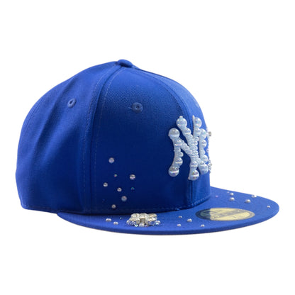 Blue NY Fitted "Iced Stars" Fitted Cap