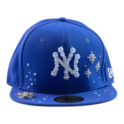 Blue NY Fitted "Iced Stars" Fitted Cap