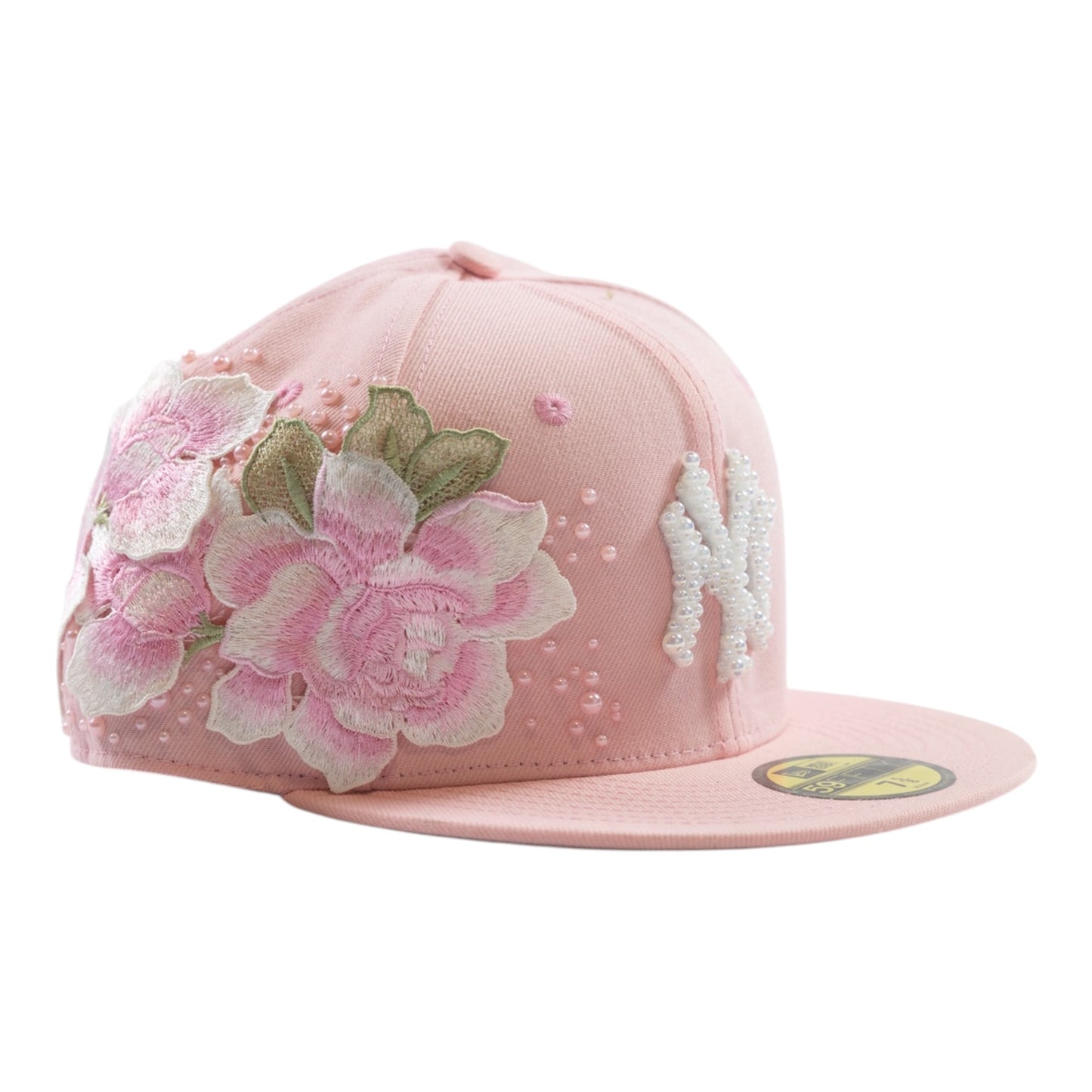 PINK NY ROSE FITTED CAP