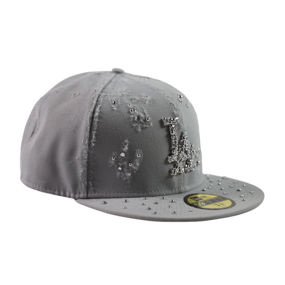 Grey "Silver Diamond" LA Distressed Fitted Cap