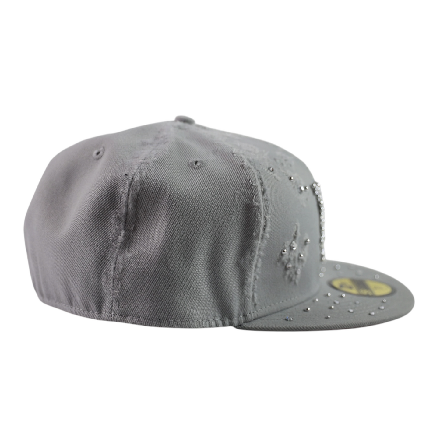 Grey "Silver Diamond" LA Distressed Fitted Cap