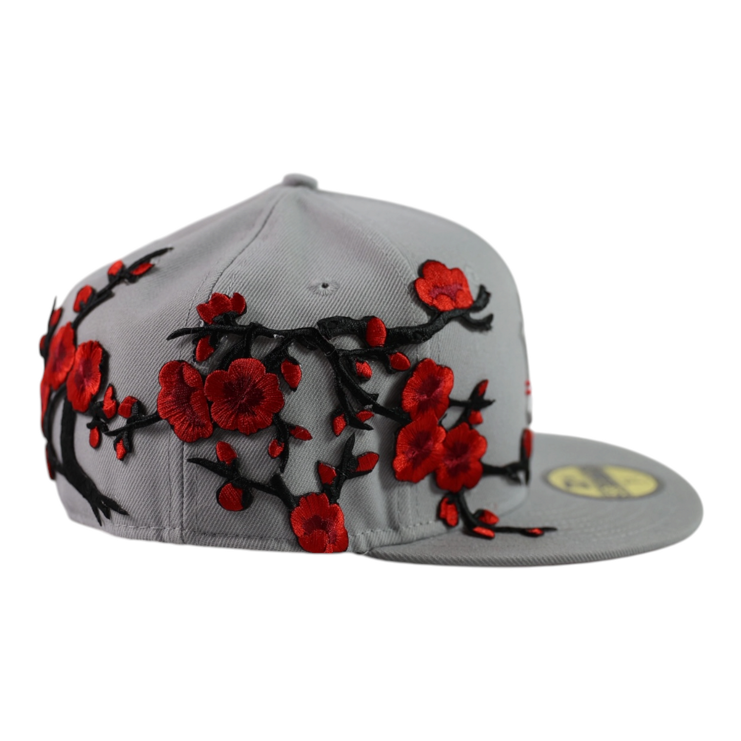 GREY "CHERRY BLOSSOM" NY FITTED CAP