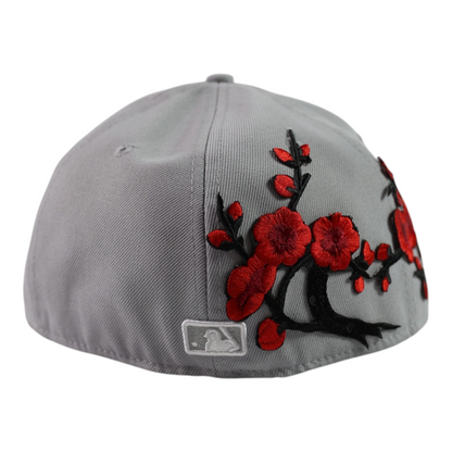 GREY "CHERRY BLOSSOM" NY FITTED CAP