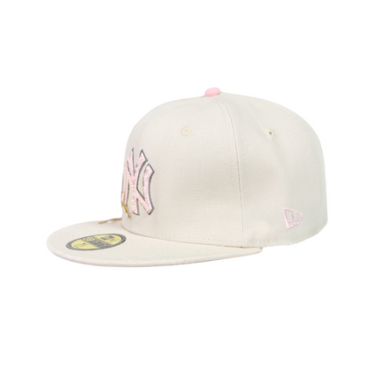 BEIGE/PINK NY "SAKURA" CAP