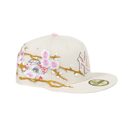 BEIGE/PINK NY "SAKURA" CAP